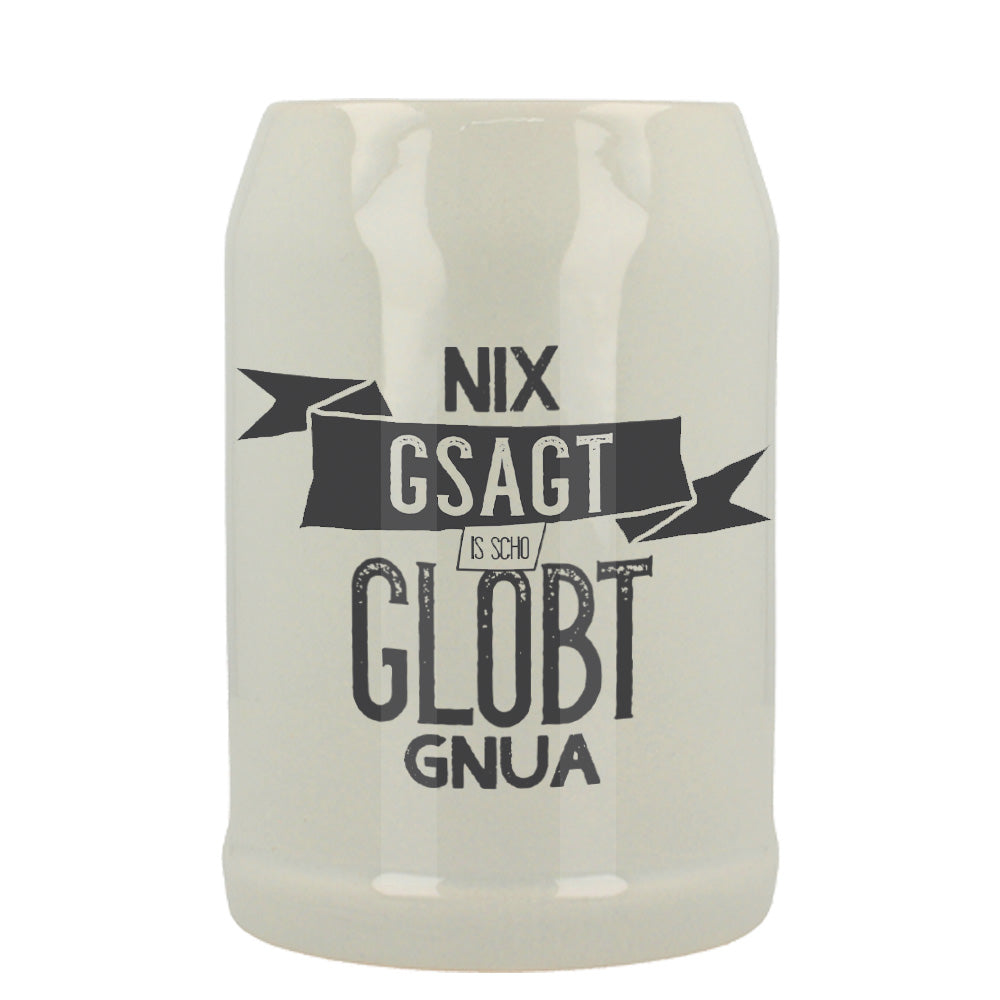 Bierkrug grau 0,5 ltr - Nix gsagt